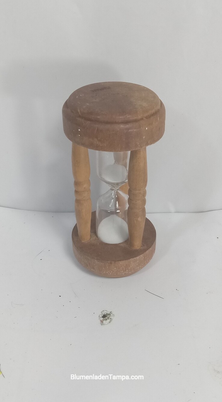 Vintage Small Wooden Hourglass Sand Timer White Sand 4-Inch